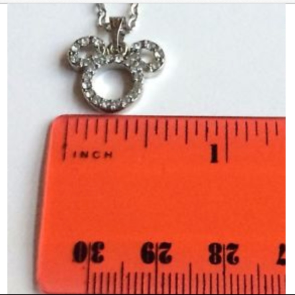 Silver Mickey Mouse Ears Necklace Disney 19" - Picture 7 of 8